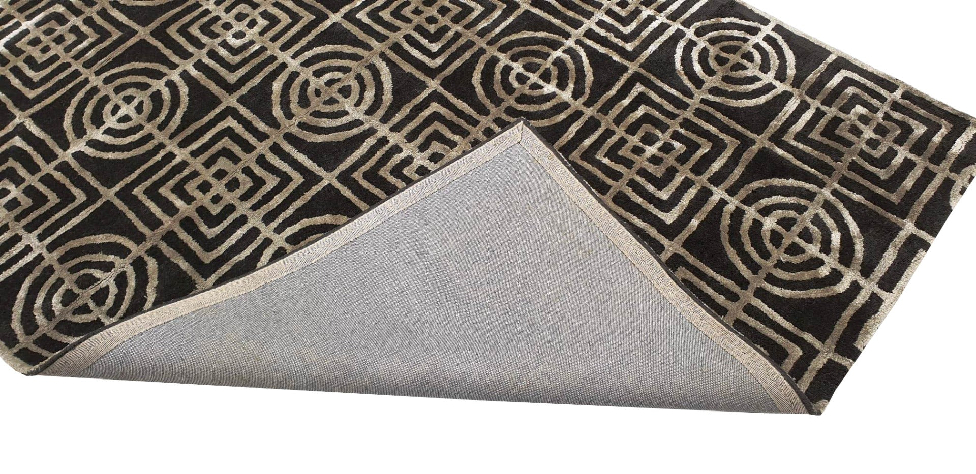 Luxurious Handmade Wool & Viscose Lisbon Rug - 5060 - Grey - 160x230cm