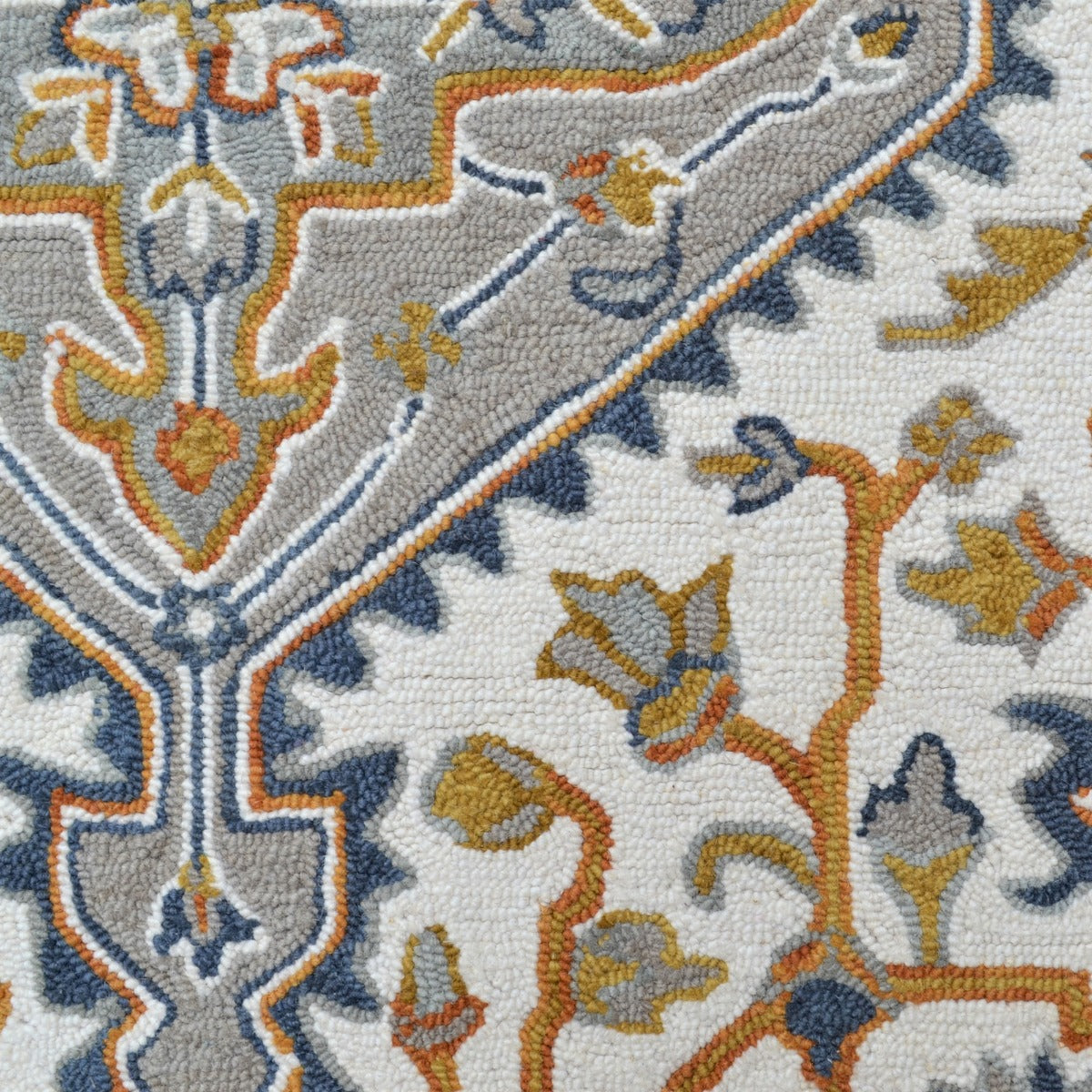 Handmade Lyon Wool Rug-6300-Ivory Grey-110x160cm