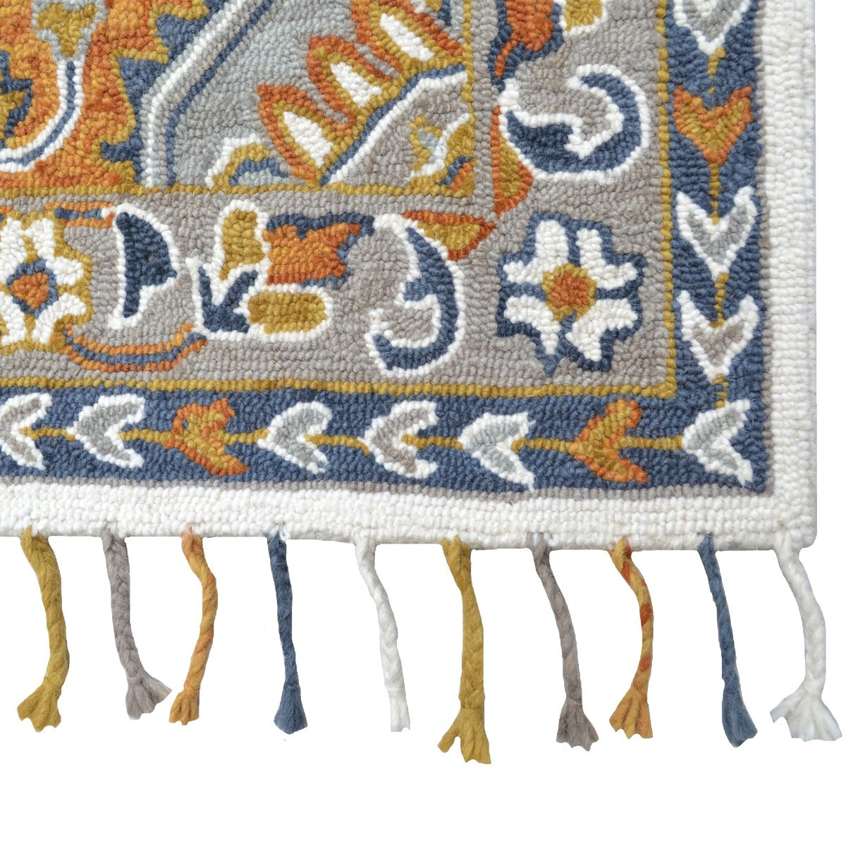 Handmade Lyon Wool Rug-6300-Ivory Grey-110x160cm