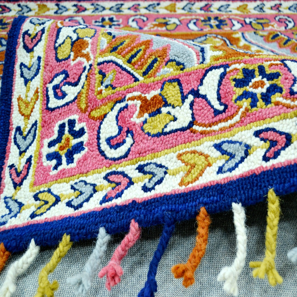 Handmade Lyon Wool Rug-6300-Navy-110x160cm