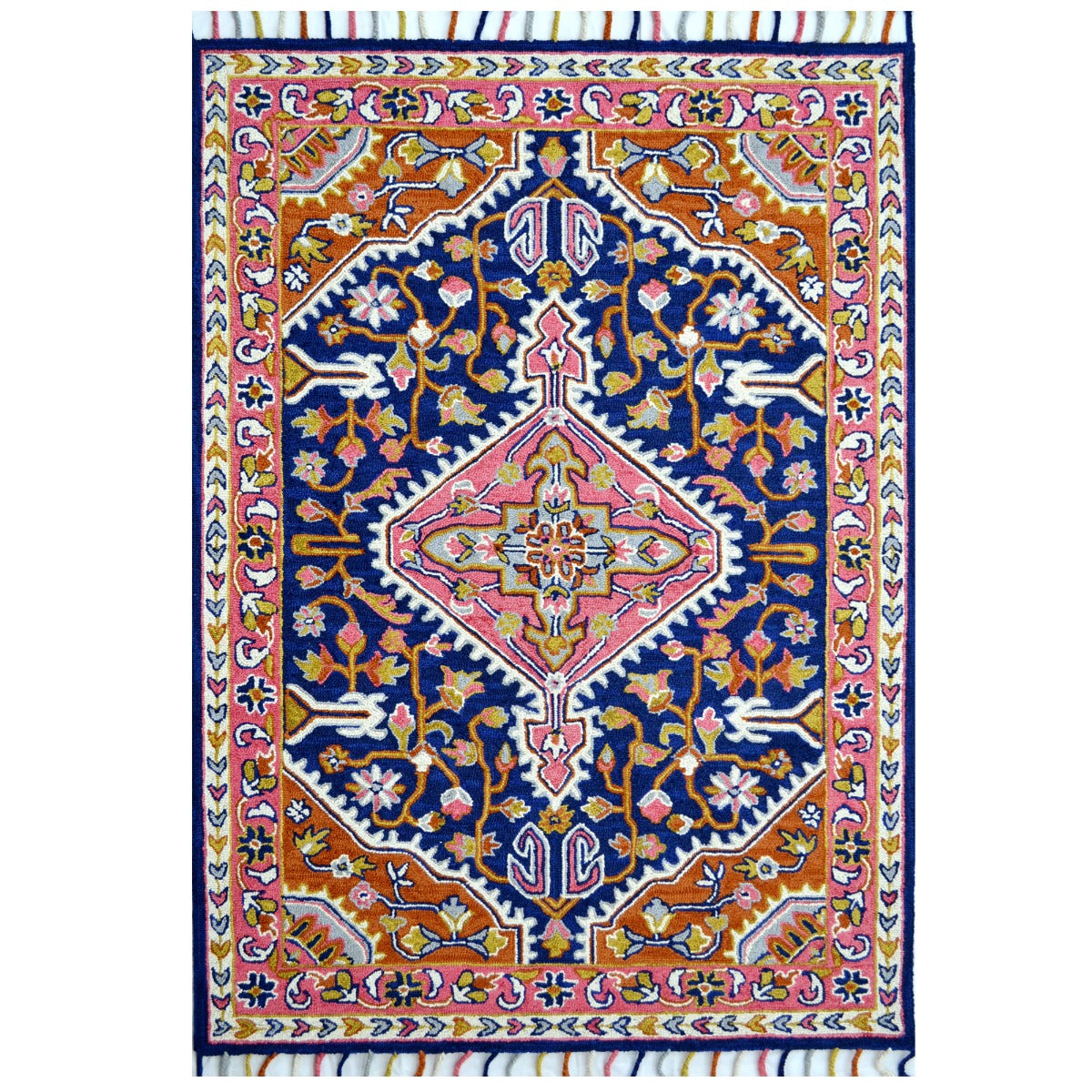 Handmade Lyon Wool Rug-6300-Navy-110x160cm