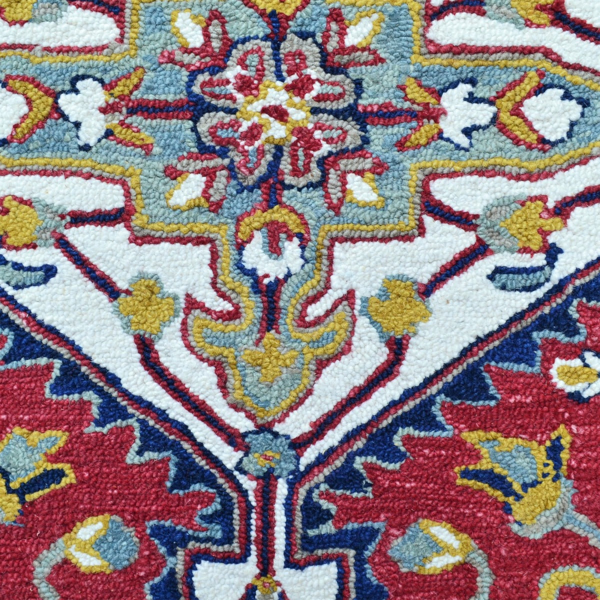 Handmade Lyon Wool Rug-6300-Red Ivory-110x160cm