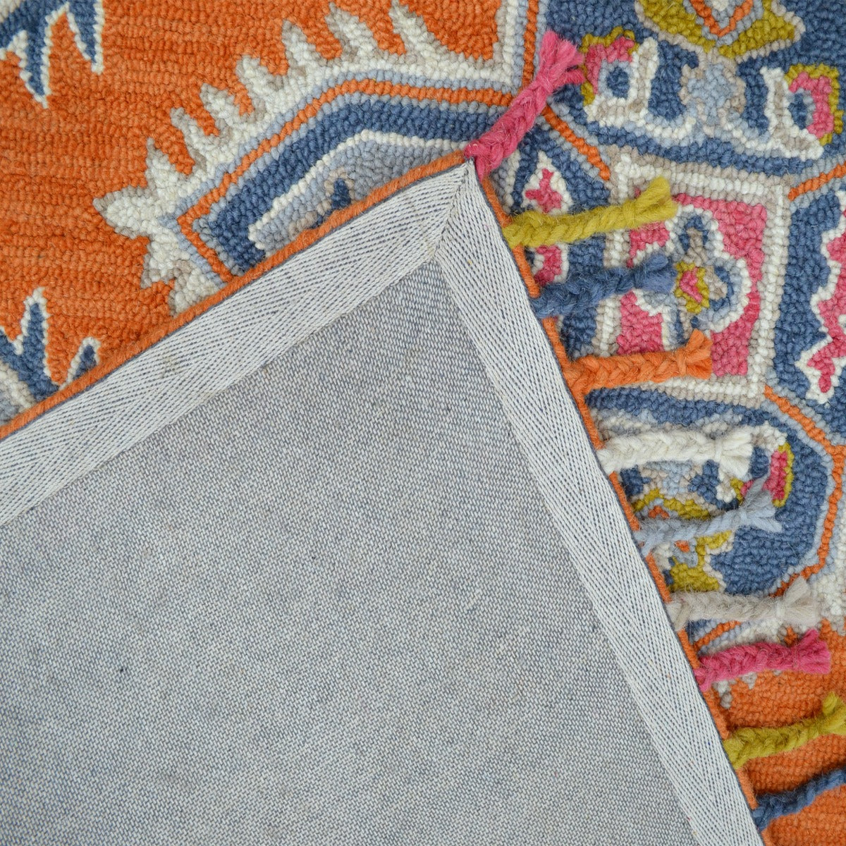 Handmade Lyon Wool Rug-6304-Orange-110x160cm