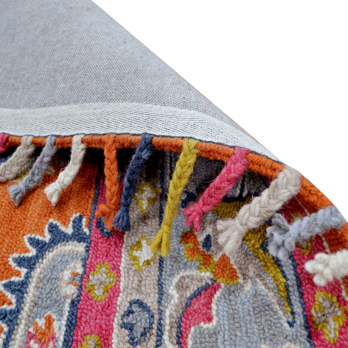 Handmade Lyon Wool Rug-6304-Orange-110x160cm