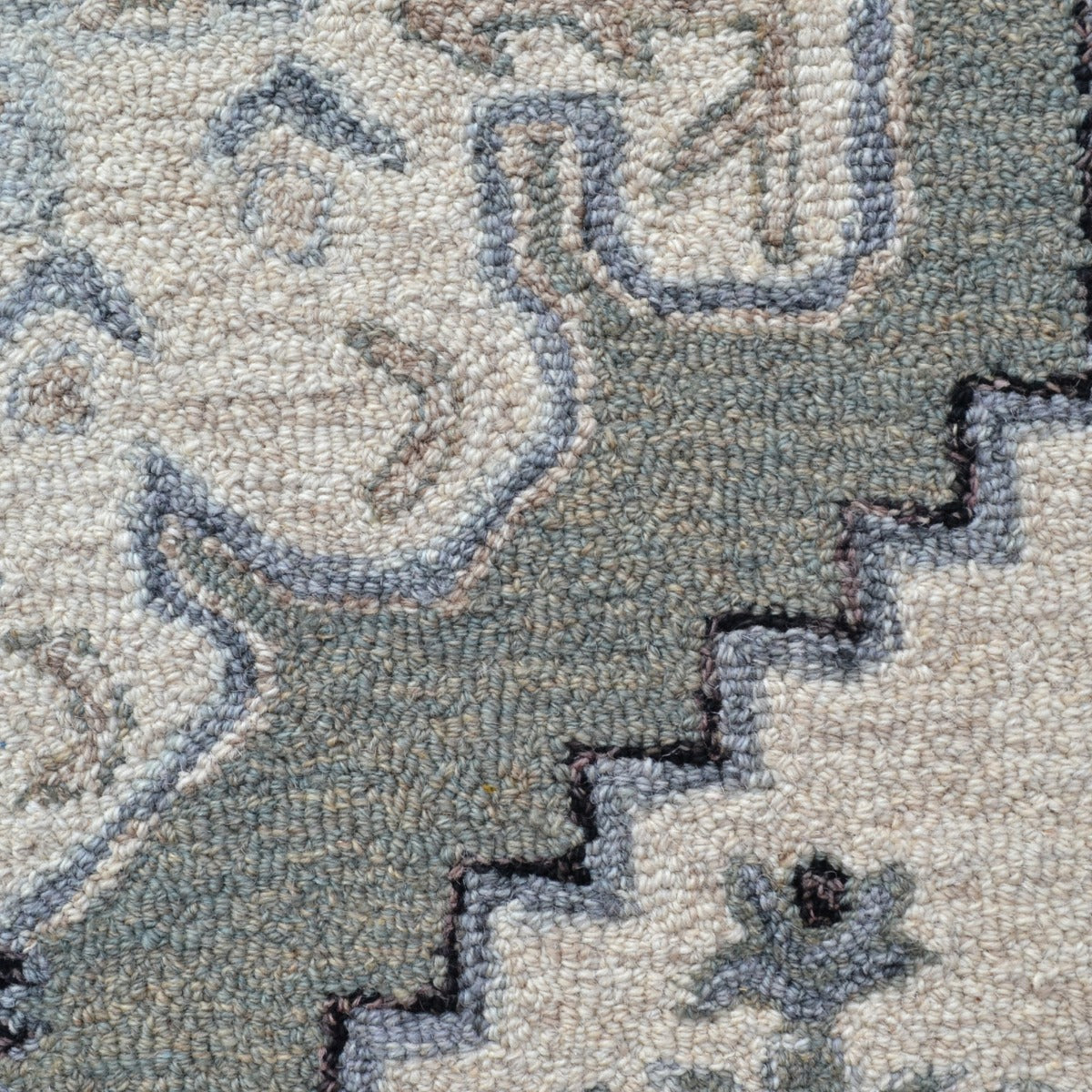 Handmade Lyon Wool Rug-6312-Silver Cream-110x160cm