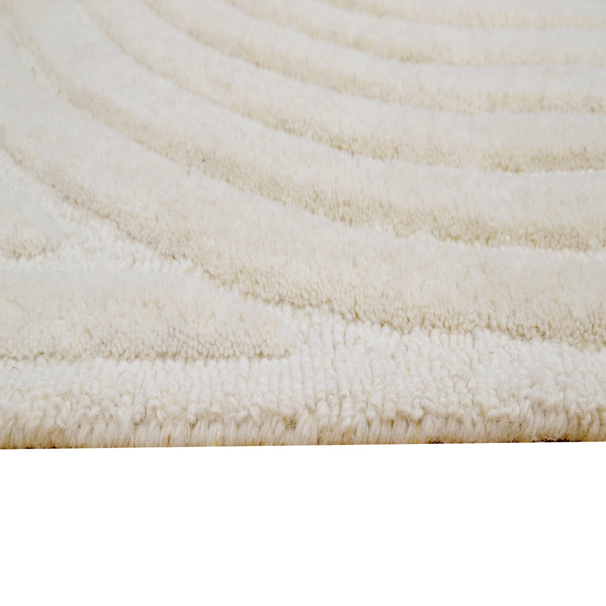 Contemporary Handwoven Wool Rug-Mavis 6363-Ivory-110x160cm