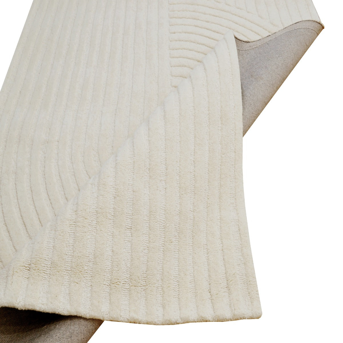 Contemporary Handwoven Wool Rug-Mavis 6363-Ivory-110x160cm