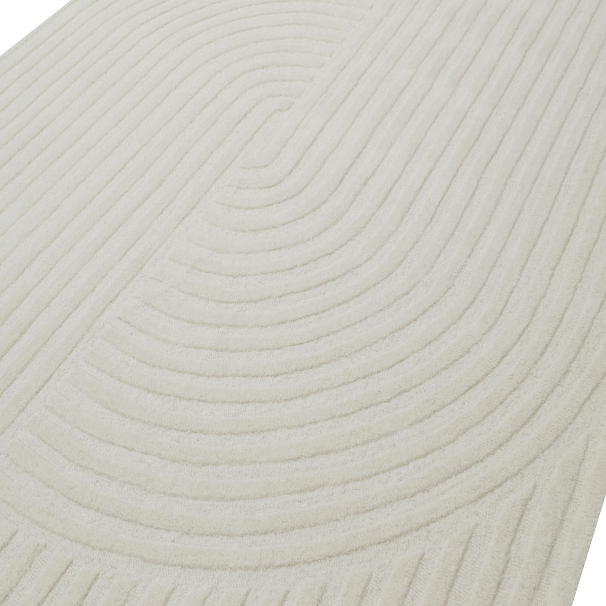 Contemporary Handwoven Wool Rug-Mavis 6363-Ivory-110x160cm
