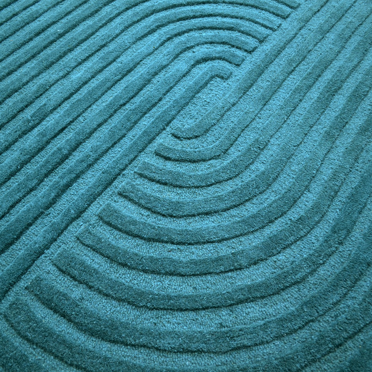 Contemporary Handwoven Wool Rug-Mavis 6363-Turquoise-110x160cm