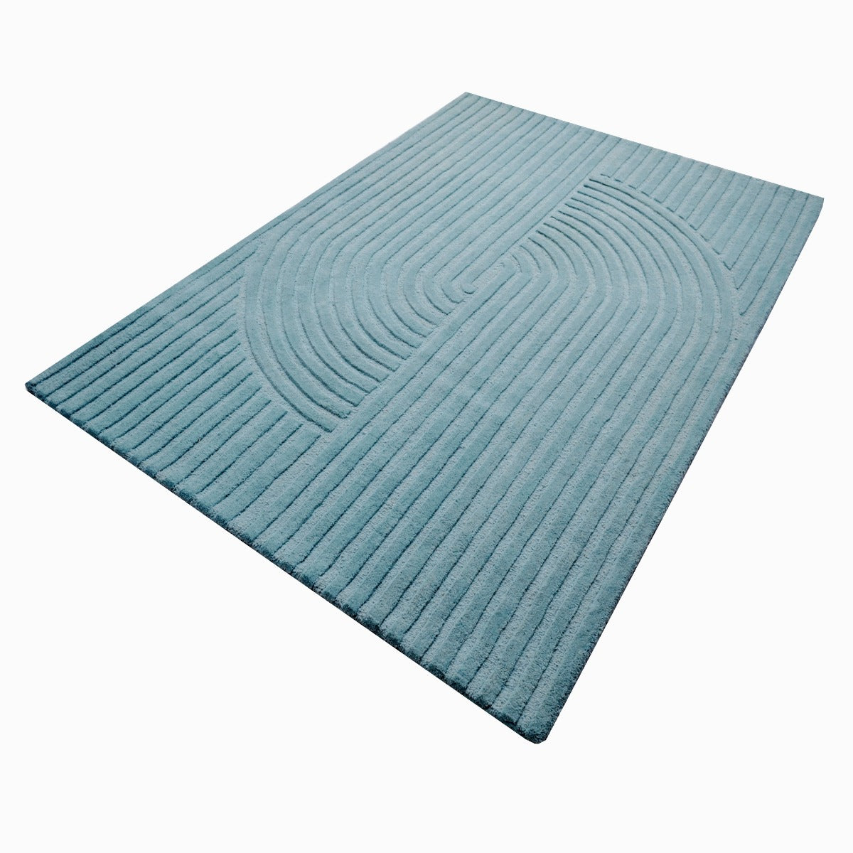 Contemporary Handwoven Wool Rug-Mavis 6363-Cashmere Blue-110x160cm