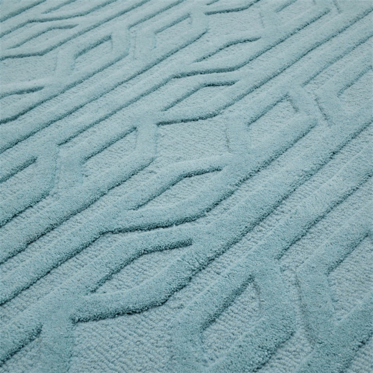 Contemporary Handwoven Wool Rug-Mavis 6371-Cashmere Blue-110x160cm