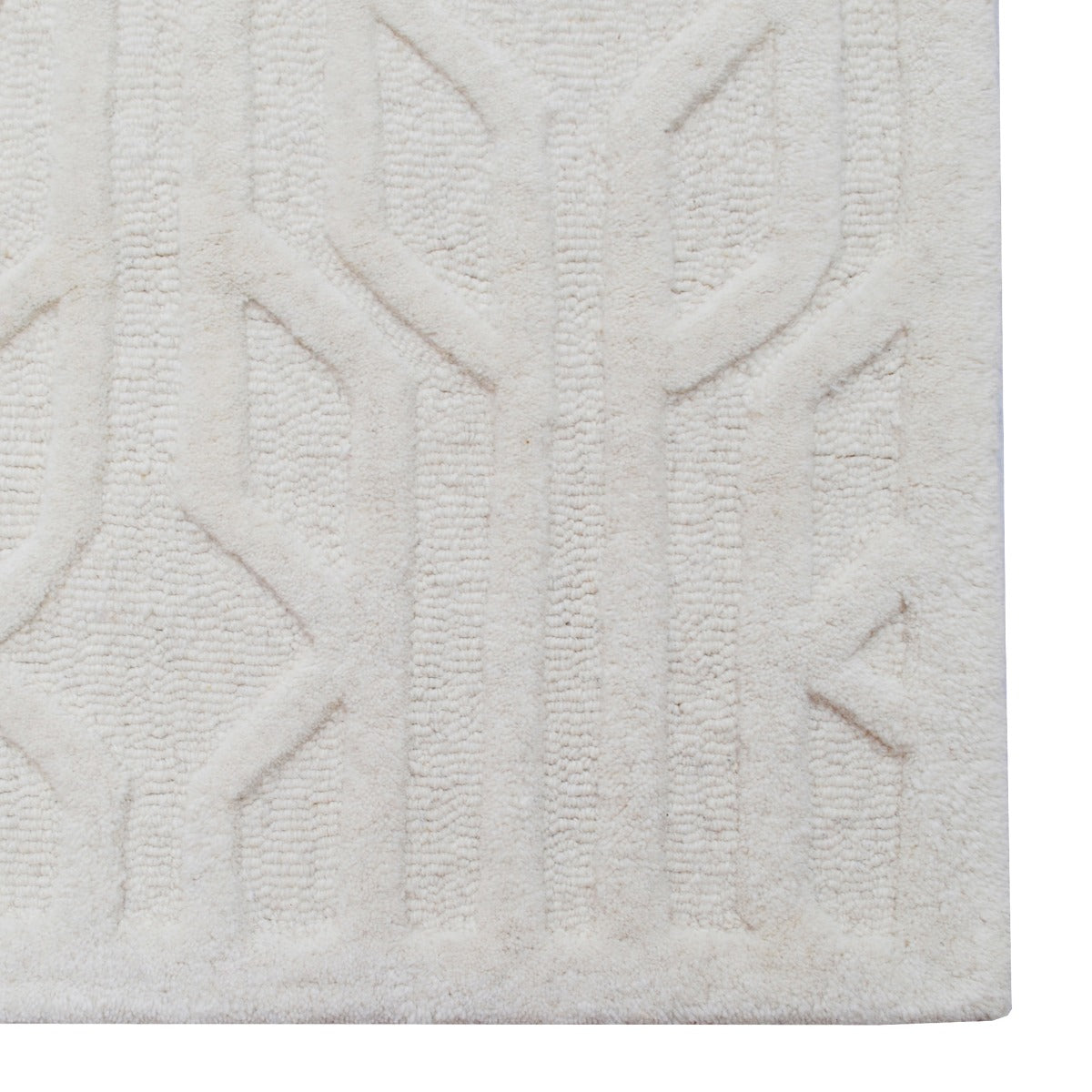 Contemporary Handwoven Wool Rug-Mavis 6371-Ivory-110x160cm