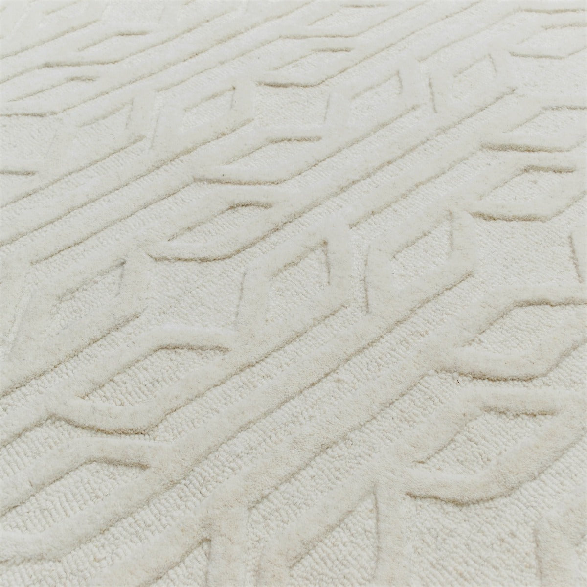 Contemporary Handwoven Wool Rug-Mavis 6371-Ivory-110x160cm