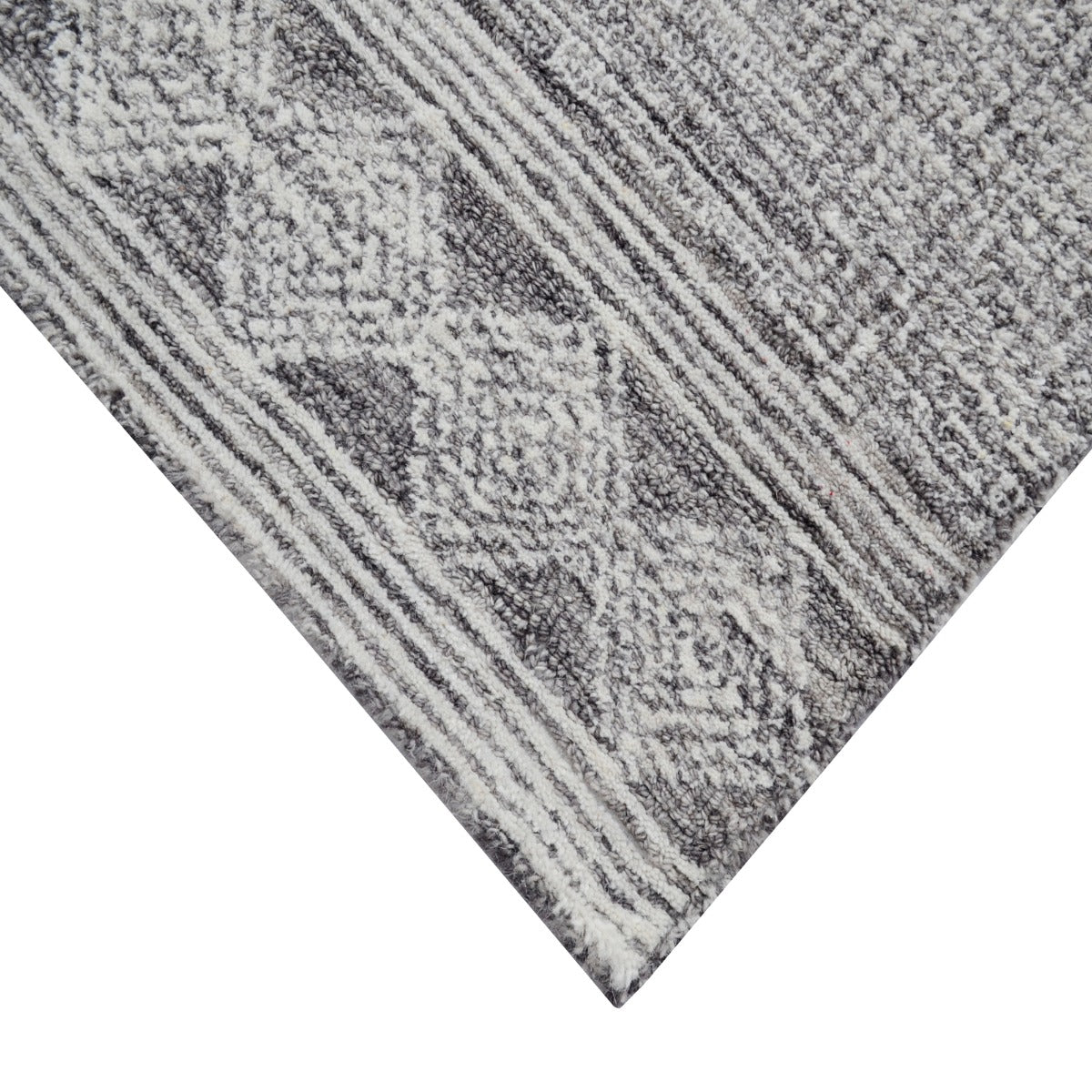 Handmade Designer Wool Rug-Maya 6261-Grey-110x160cm