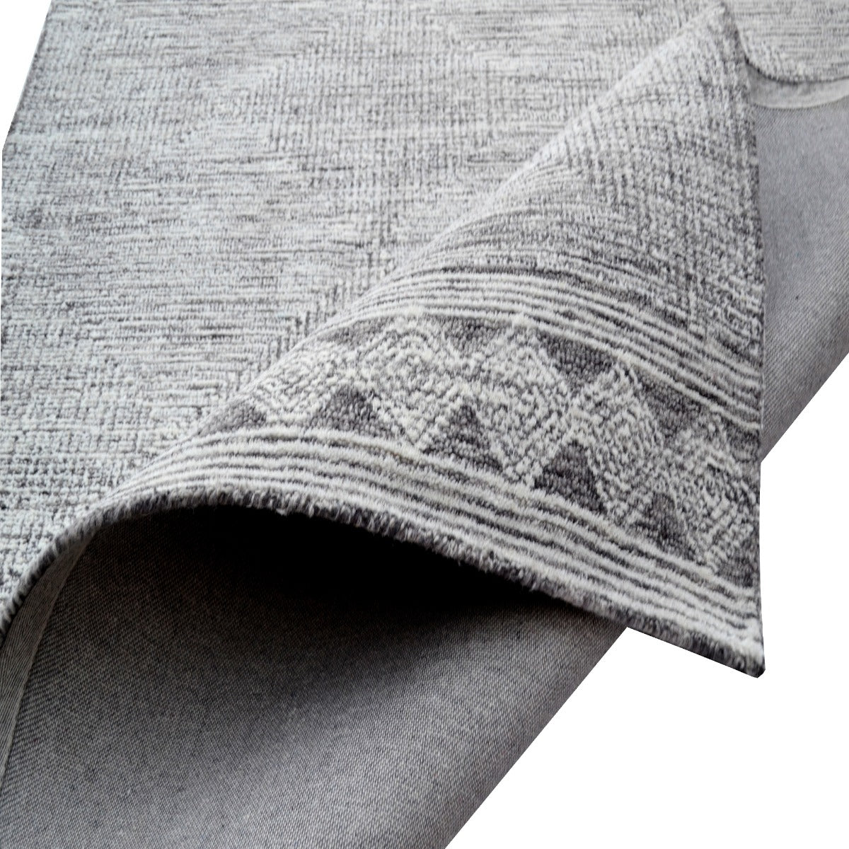 Handmade Designer Wool Rug-Maya 6261-Grey-110x160cm