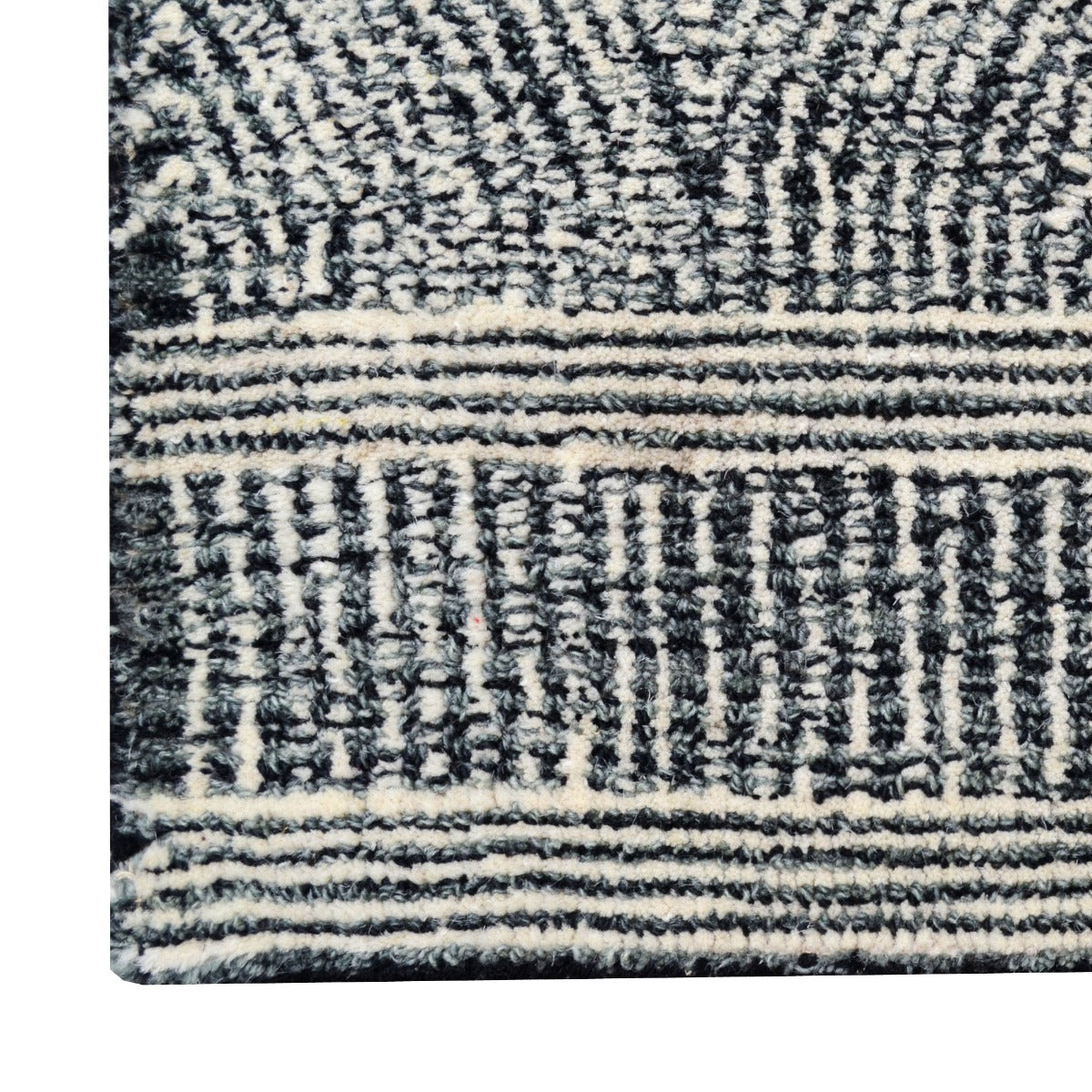 Designer Handmade Wool Rug-Maya6262-Charcoal-110x160cm