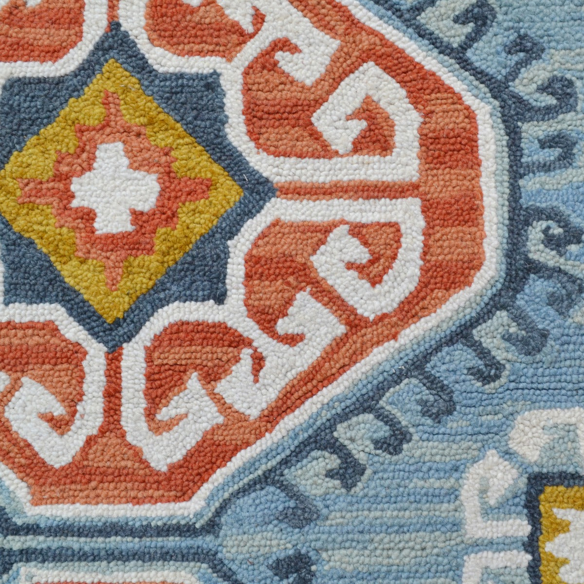 Handmade Milan Wool Rug-6284-Sea Blue-110x160cm