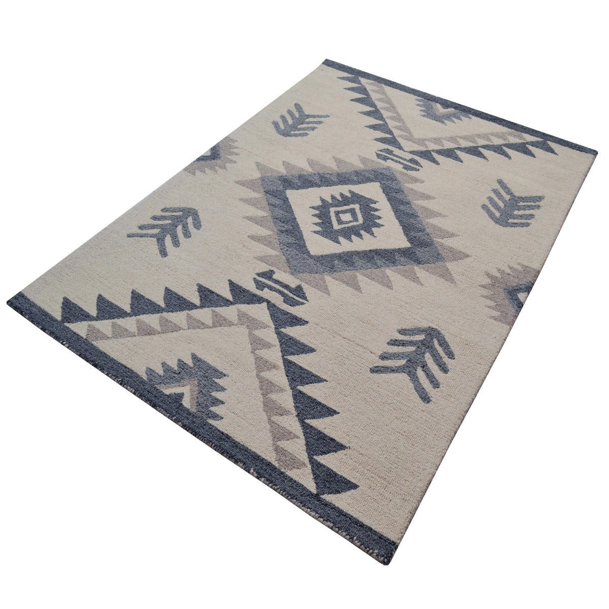 Modern Handmade Wool Rug-Moroccan 6400-Natural-110x160cm