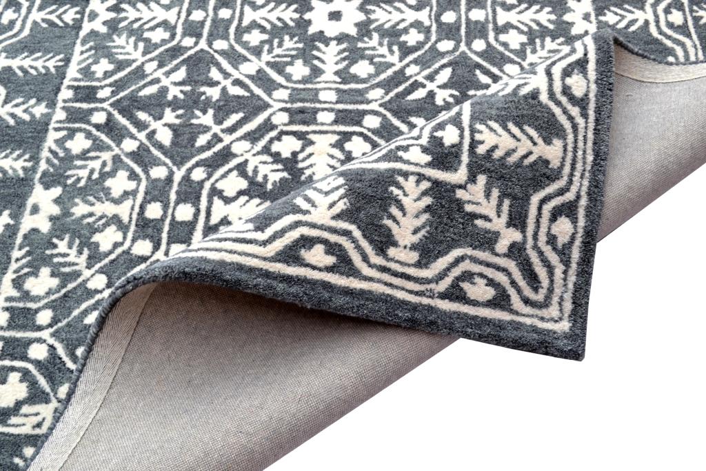 Mosaic Handmade Wool Rug - 6212 - Charcoal - 110x160cm