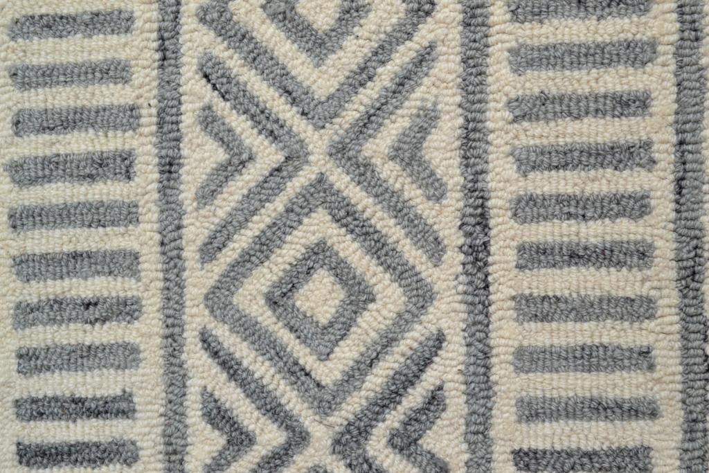 Nile Designer Handmade Wool Rug - 6214 - Ivory/Grey - 110x160cm