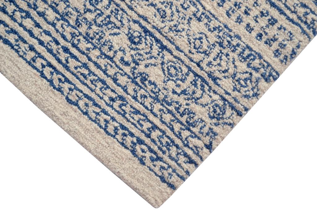 Designer Handmade Wool Rug - Newcastle 6201 - Denim - 110x160cm