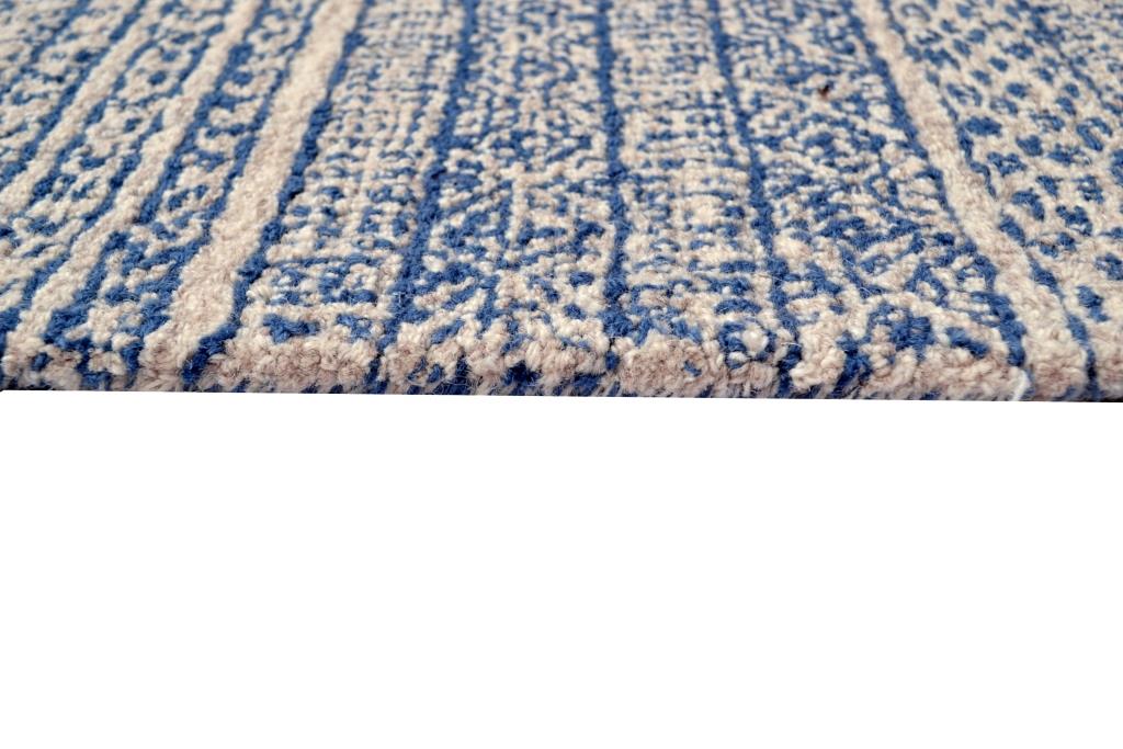 Designer Handmade Wool Rug - Newcastle 6201 - Denim - 110x160cm