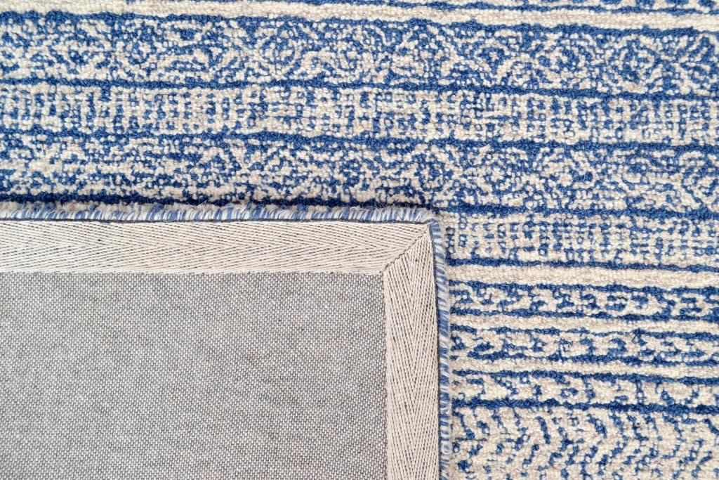 Designer Handmade Wool Rug - Newcastle 6201 - Denim - 110x160cm