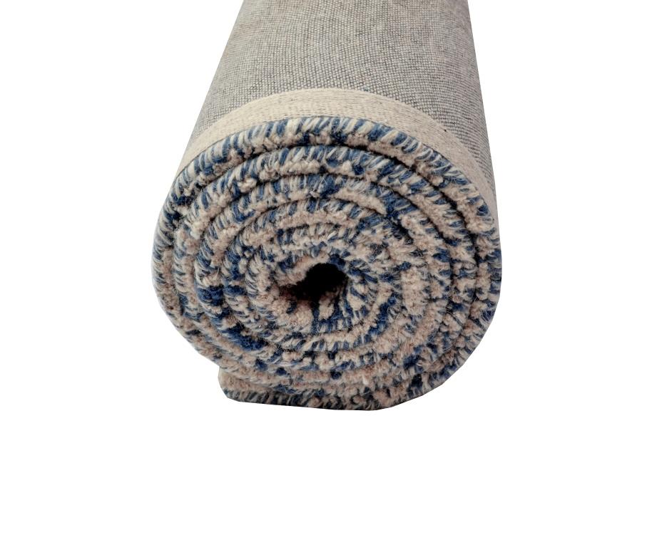 Designer Handmade Wool Rug - Newcastle 6201 - Denim - 110x160cm