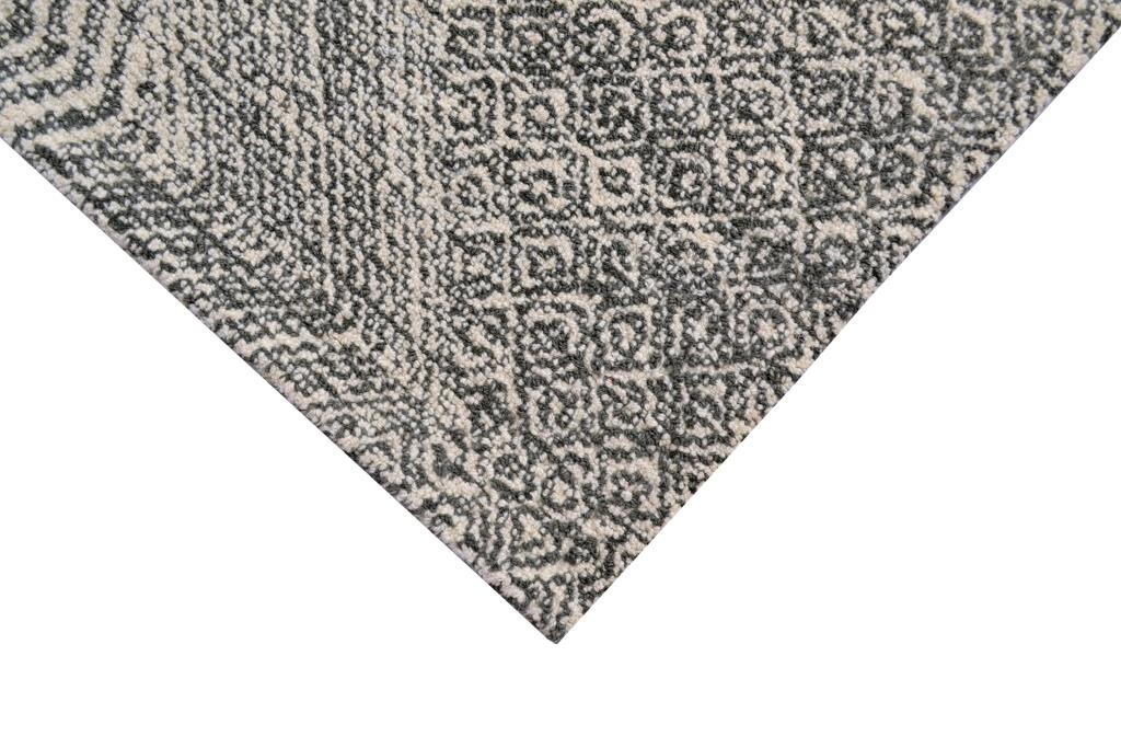 Designer Handmade Wool Rug - Newcastle 6202 - Charcoal - 110x160cm