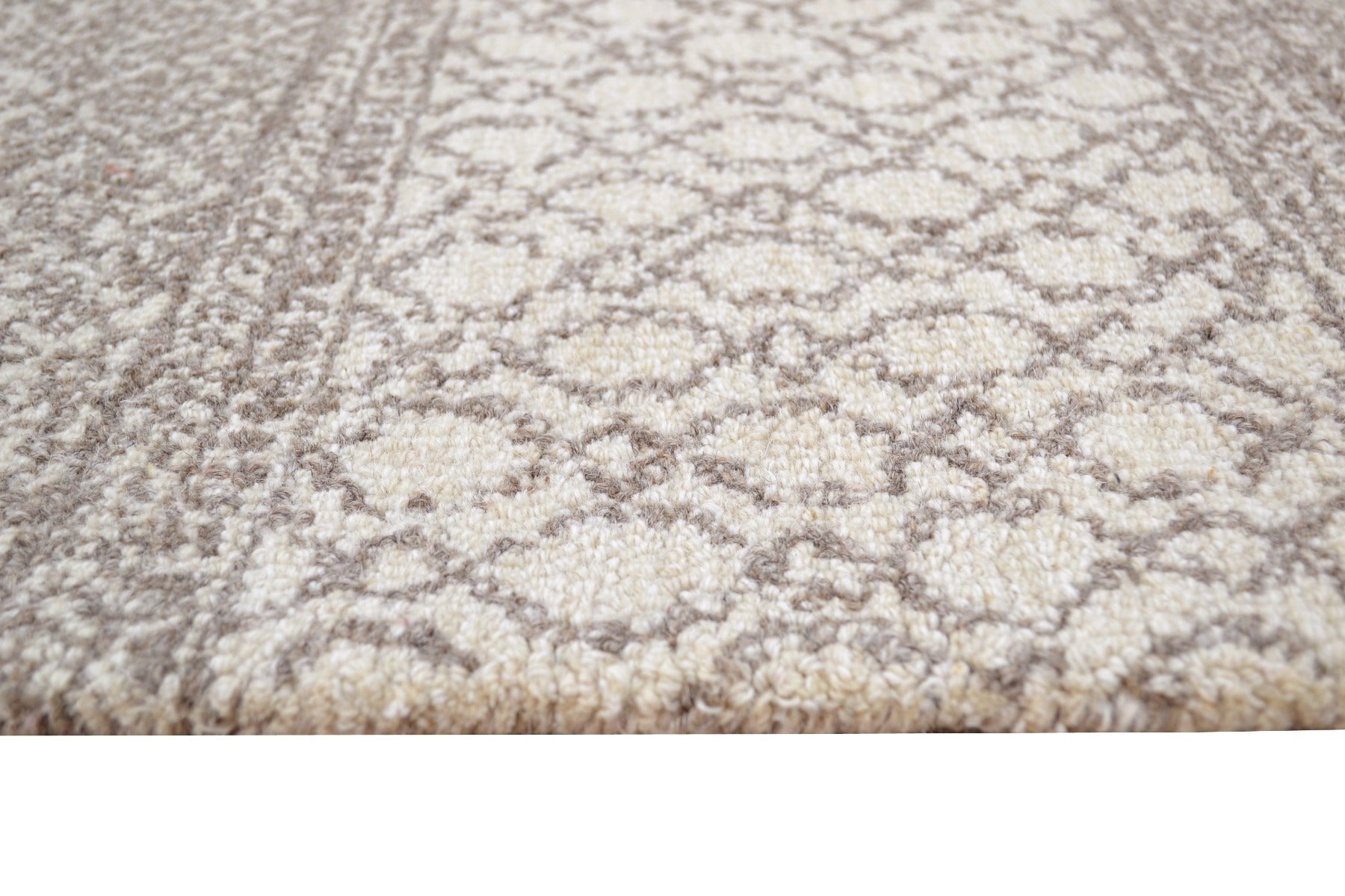 Designer Handmade Wool Rug - Newcastle 6203 - Natural - 110x160cm