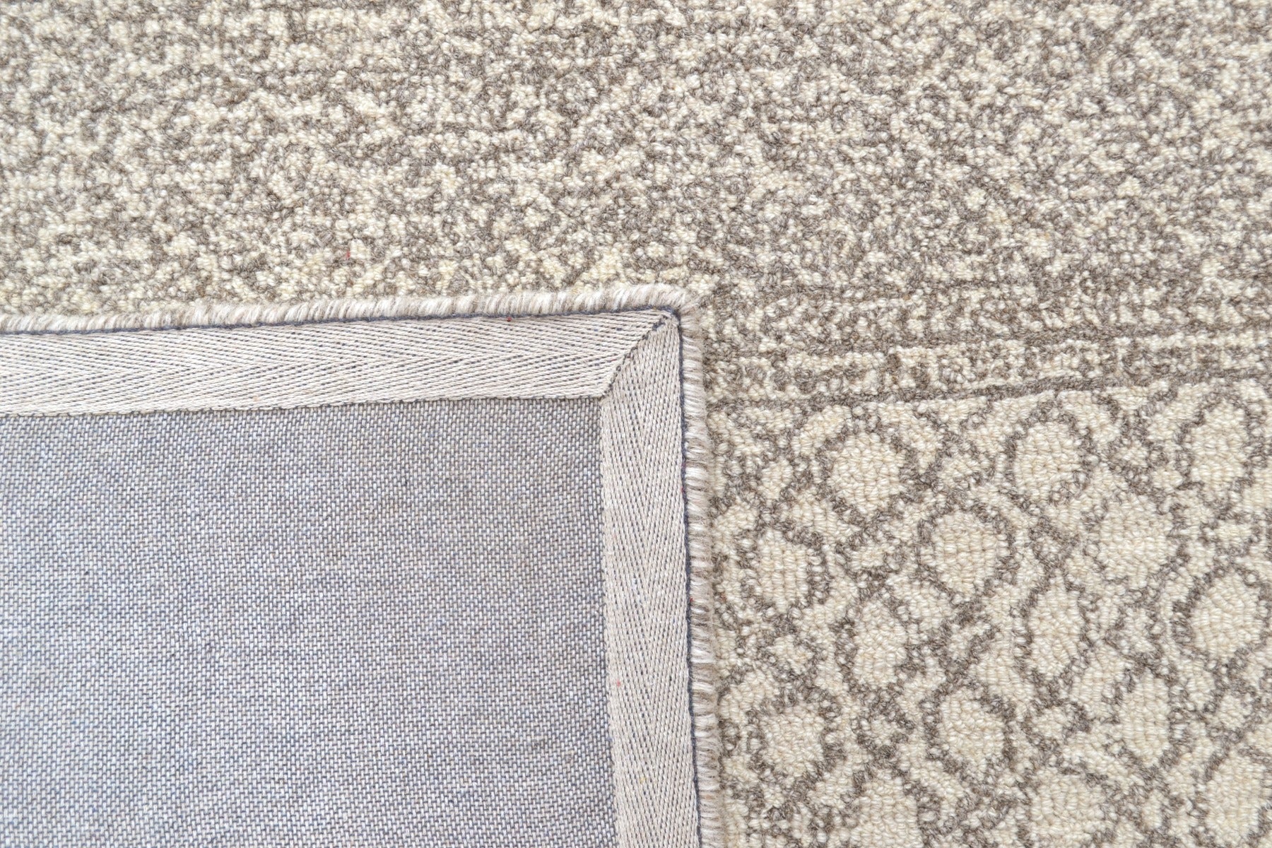Designer Handmade Wool Rug - Newcastle 6203 - Natural - 110x160cm
