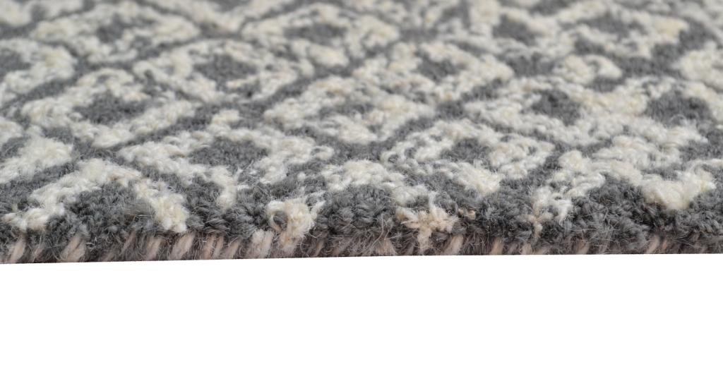 Newcastle - Modern Handmade Wool Rug - 6225 - Charcoal/Ivory - 110x160cm