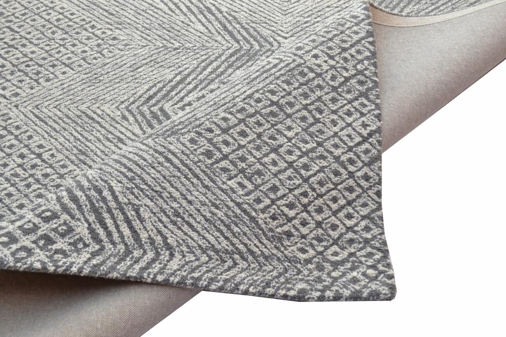Newcastle - Modern Handmade Wool Rug - 6225 - Charcoal/Ivory - 110x160cm