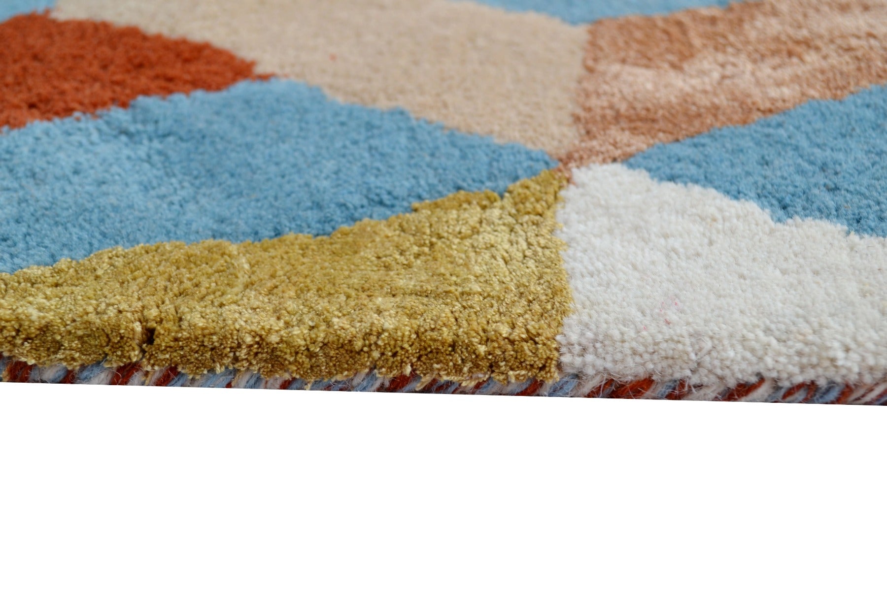 Modern Handmade Wool & Viscose Rug - Oakland 6250 - Multi - 80X150cm