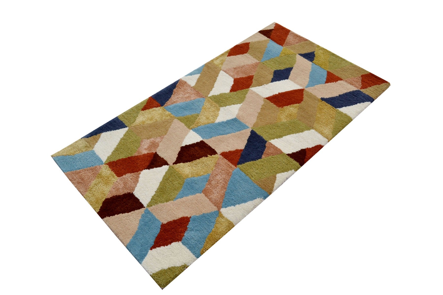 Modern Handmade Wool & Viscose Rug - Oakland 6250 - Multi - 80X150cm