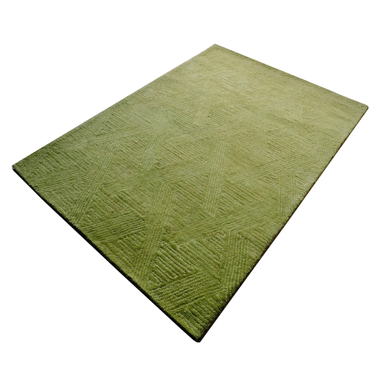 Contemporary Handmade Wool Rug-Paradise 6347-Pista Green-110x160cm