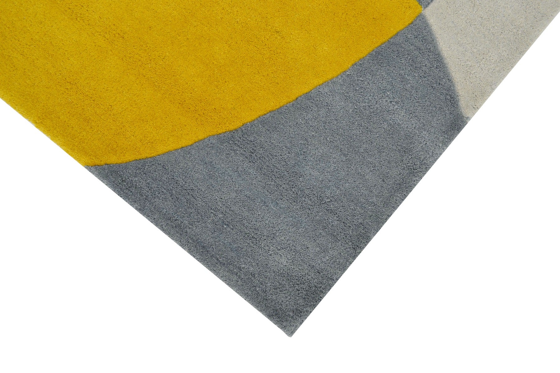 Modern Pebbles Handmade Wool Rug - 6232 - Yellow/Grey - 110X160cm