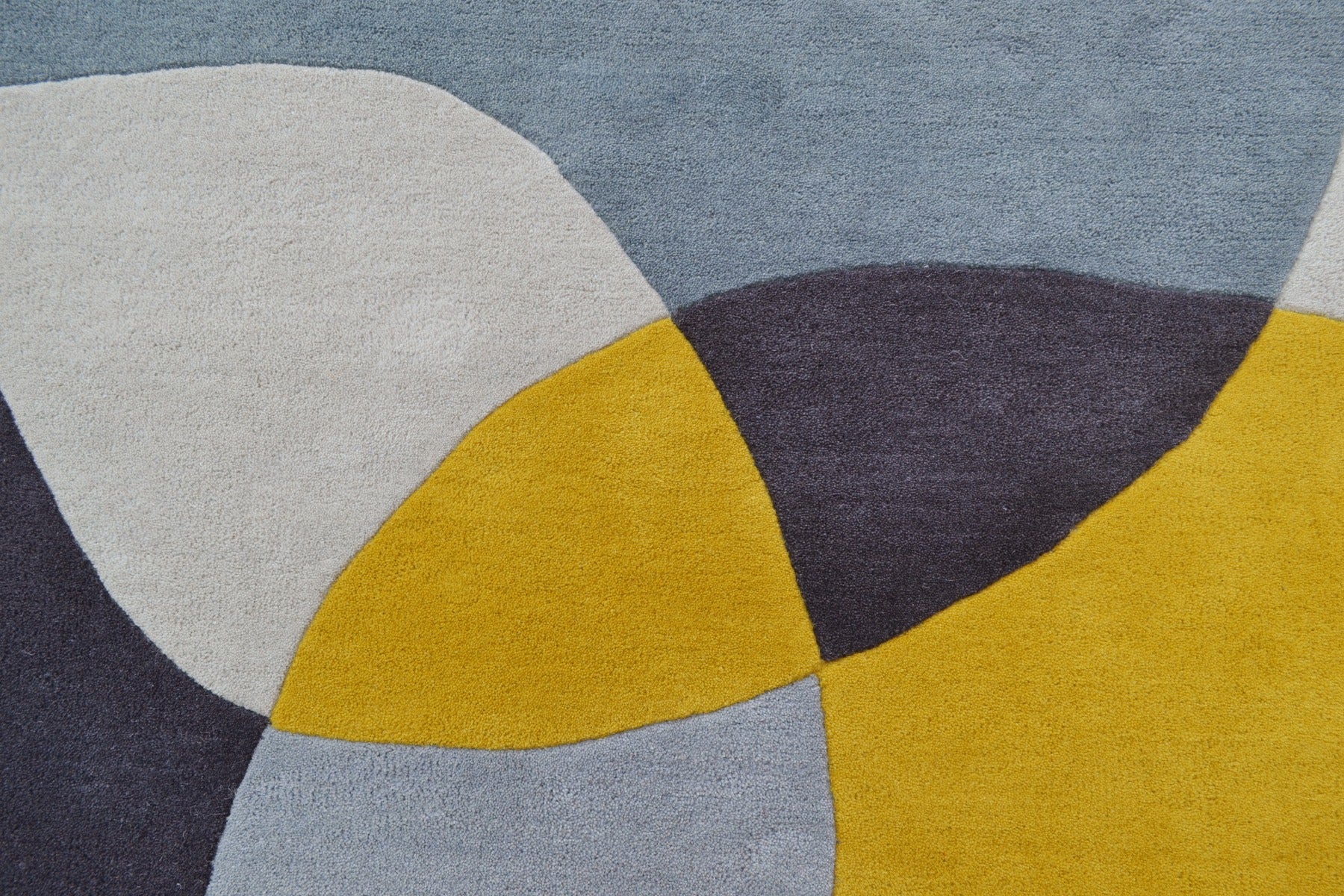 Modern Pebbles Handmade Wool Rug - 6232 - Yellow/Grey - 110X160cm