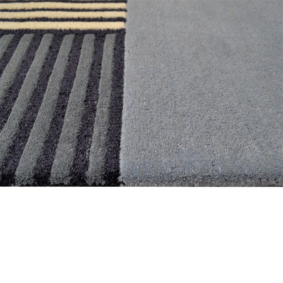 Handmade Wool Rug-Pixel 6406-Grey-110x160cm