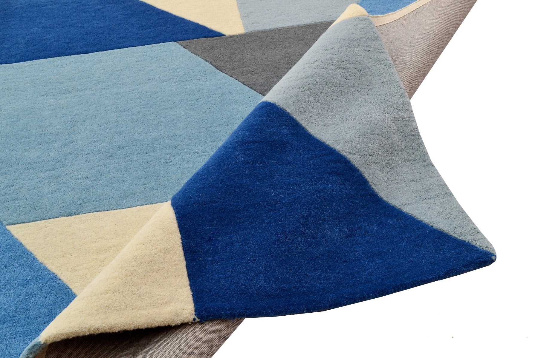 Prism Modern Handmade Wool Rug - 6233 - Blue - 110X160cm