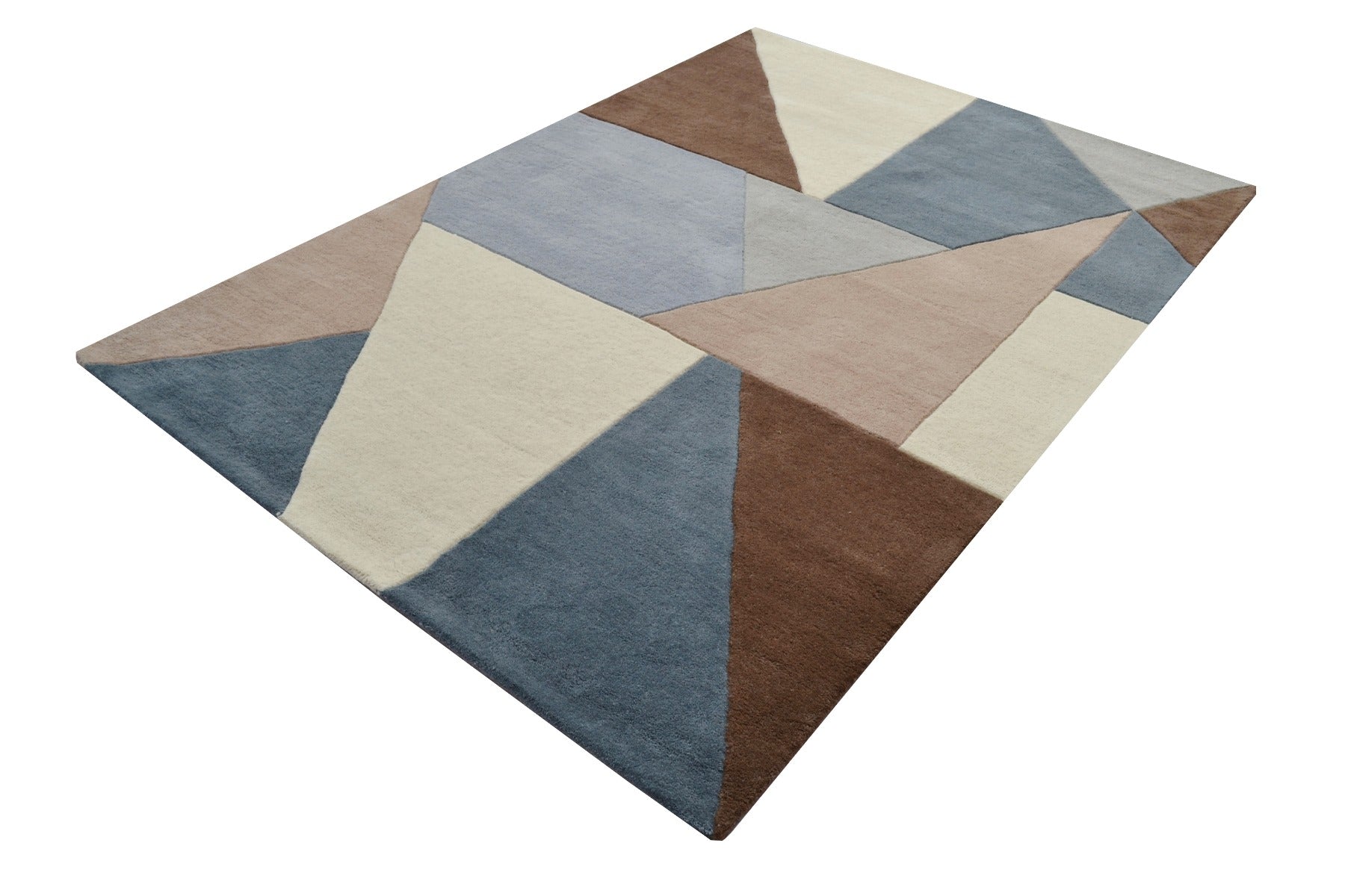 Prism Modern Handmade Wool Rug - 6233 - Grey - 110X160cm