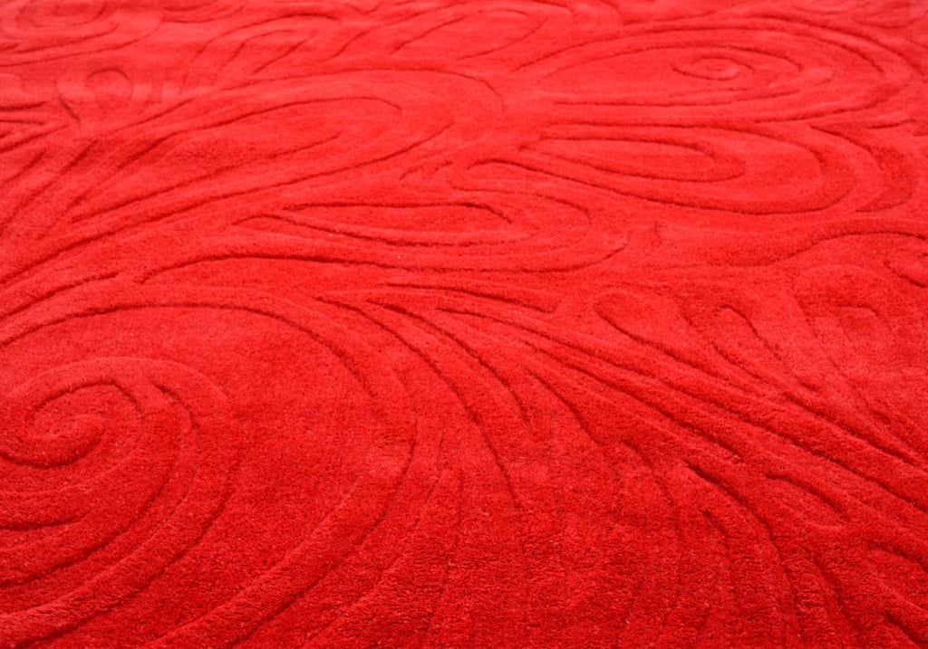 Modern Handmade Wool Rug - Paisley - Red - 160x230cm