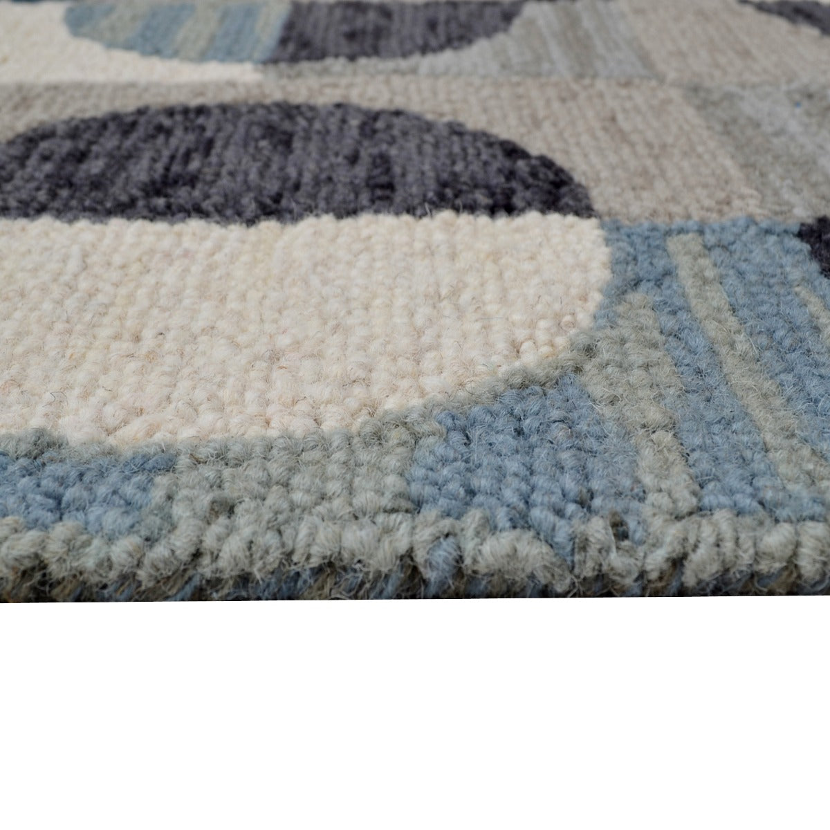 Handmade Wool Rug-Reliance 6305-Grey-110x160cm