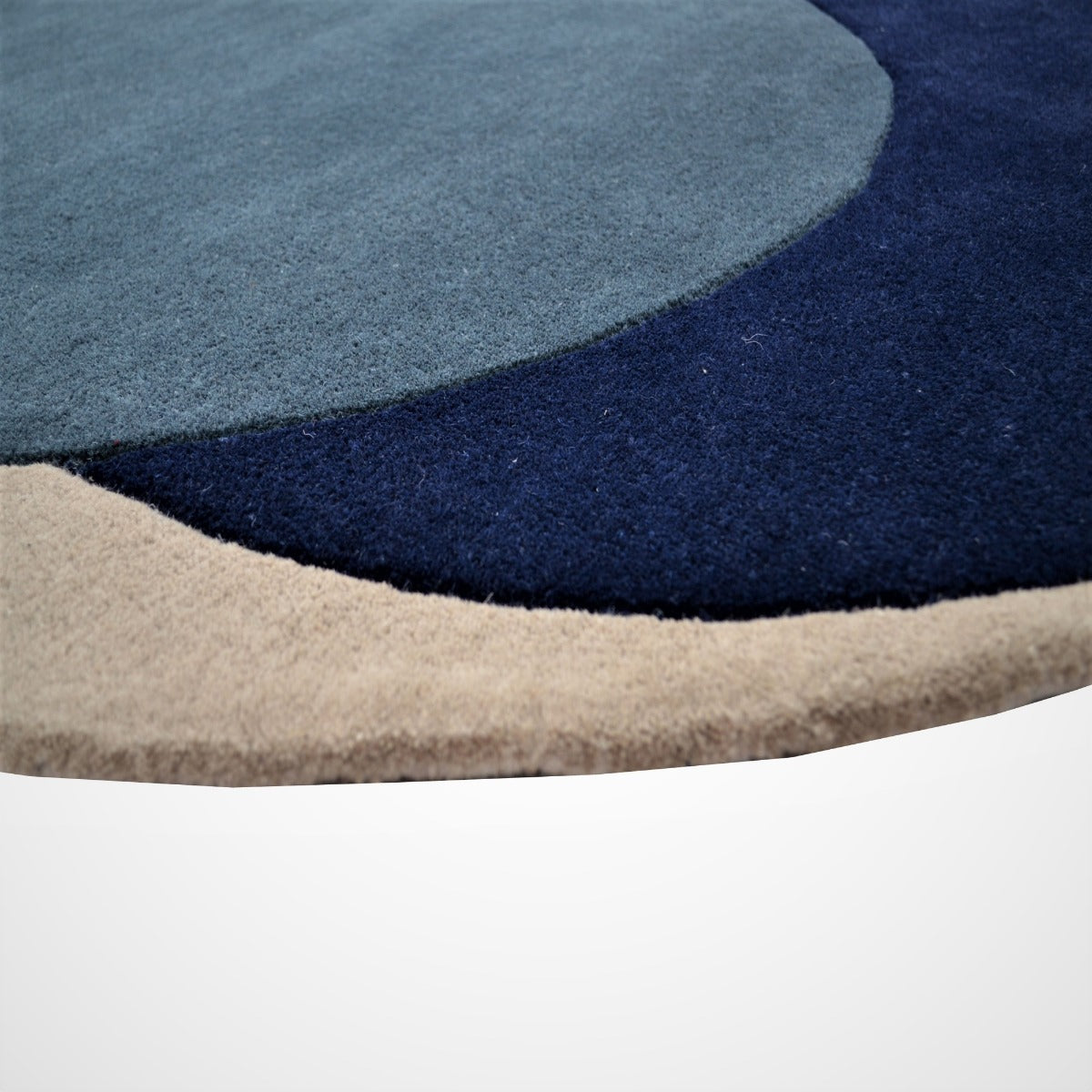 Modern Handmade Wool Rug-Spiral 6369-Grey/Multi-160x160cm