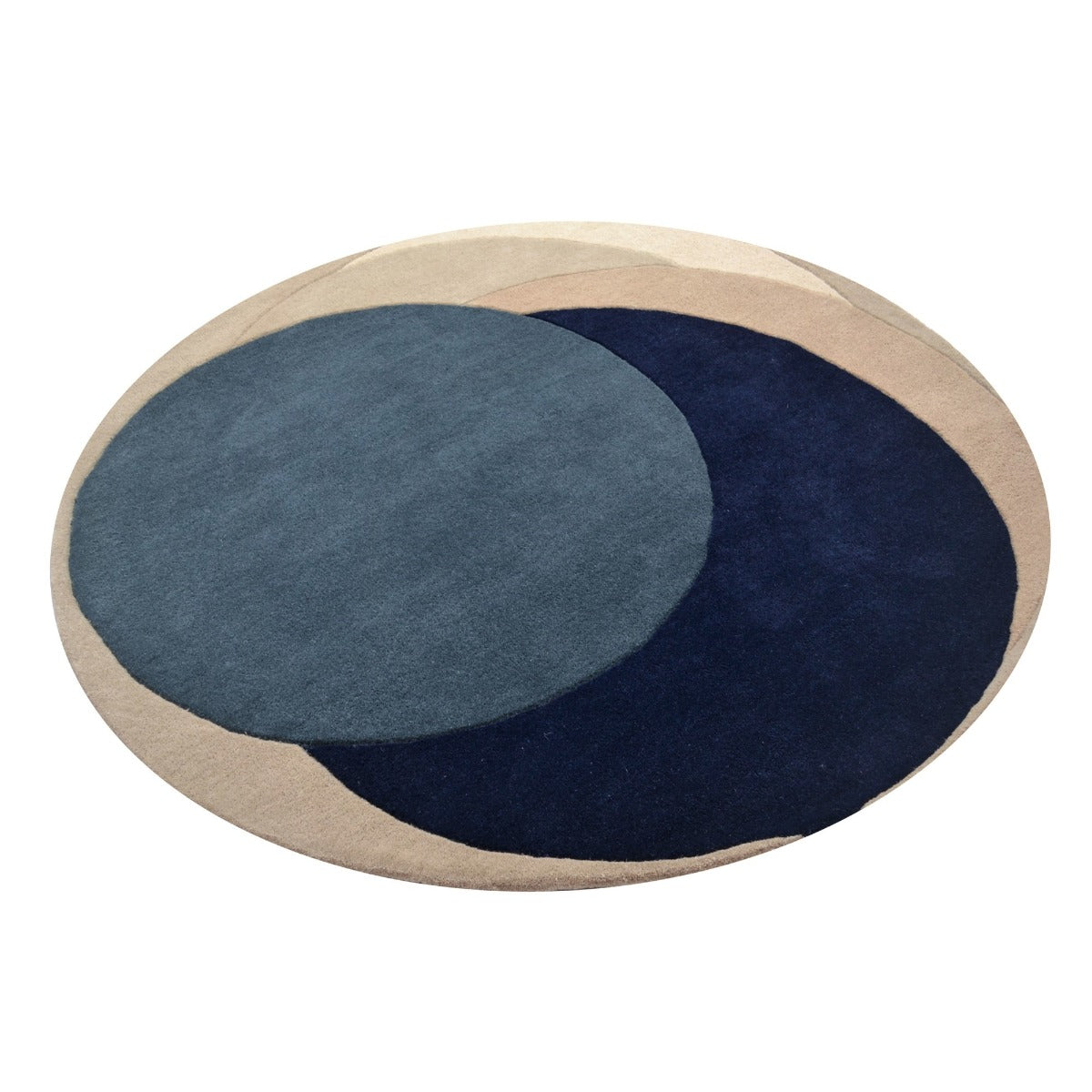 Modern Handmade Wool Rug-Spiral 6369-Grey/Multi-160x160cm