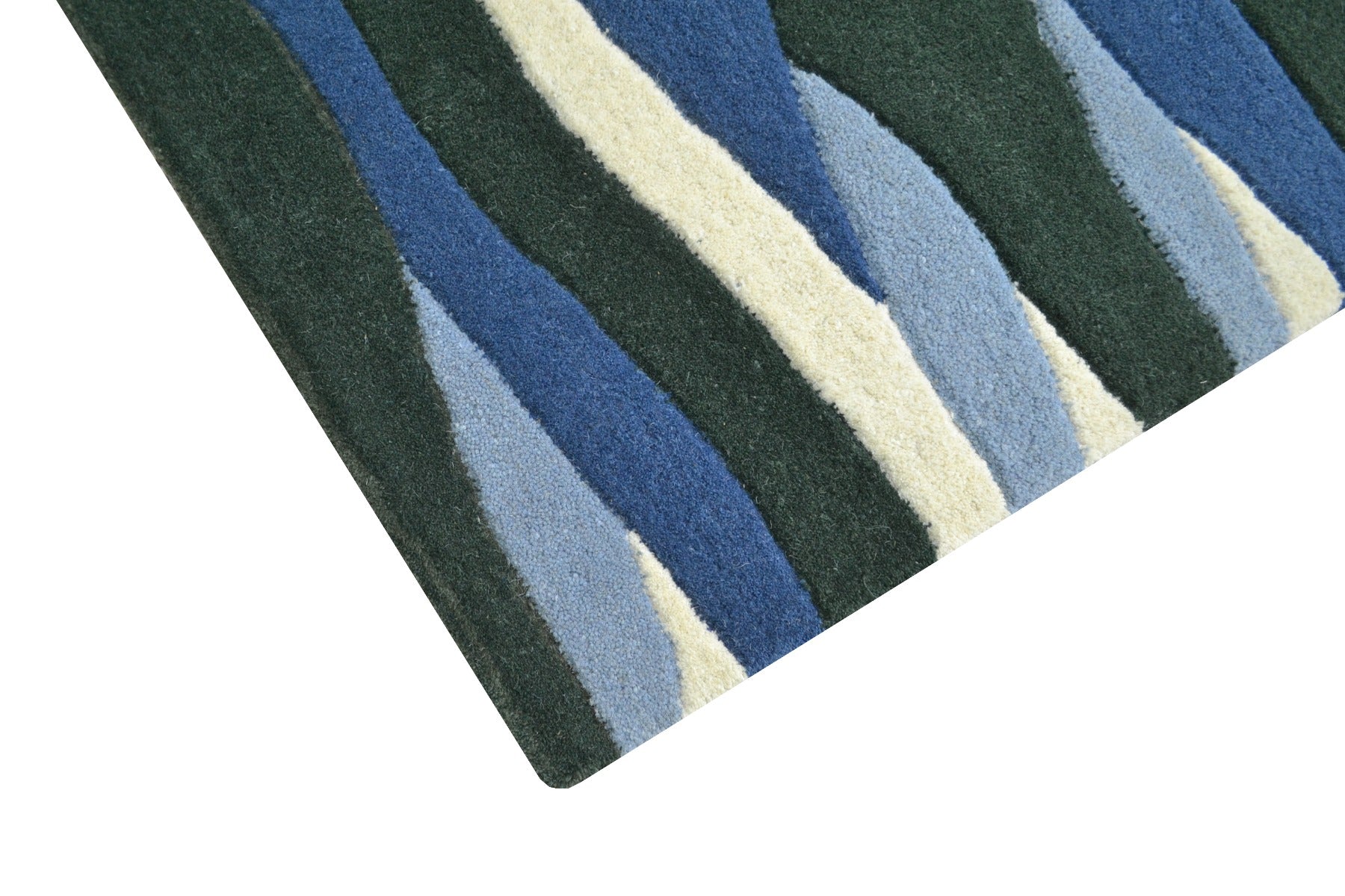 Modern Handmade Wool Rug - Stalle 6249 - Blue - 80X150cm