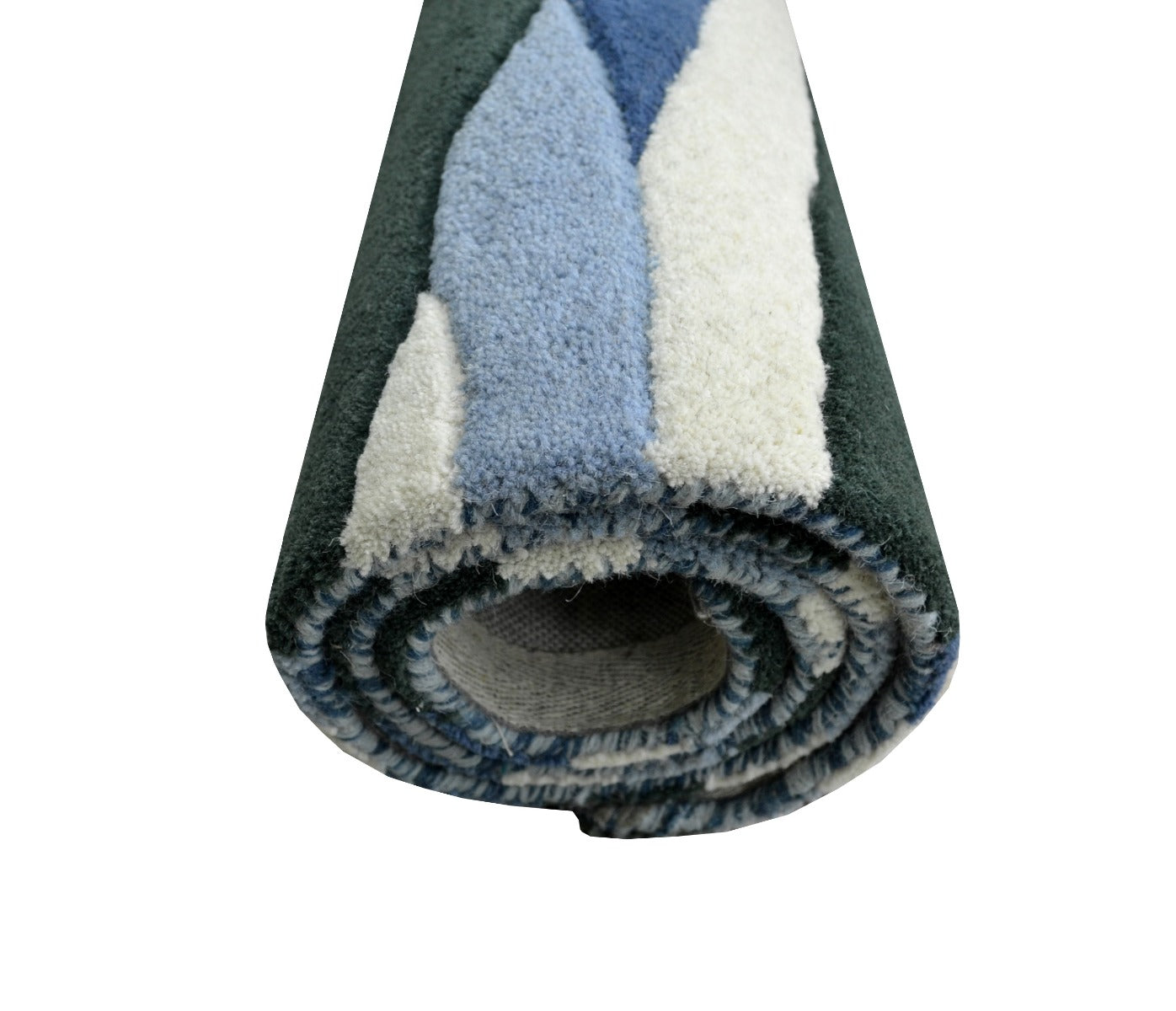 Modern Handmade Wool Rug - Stalle 6249 - Blue - 80X150cm