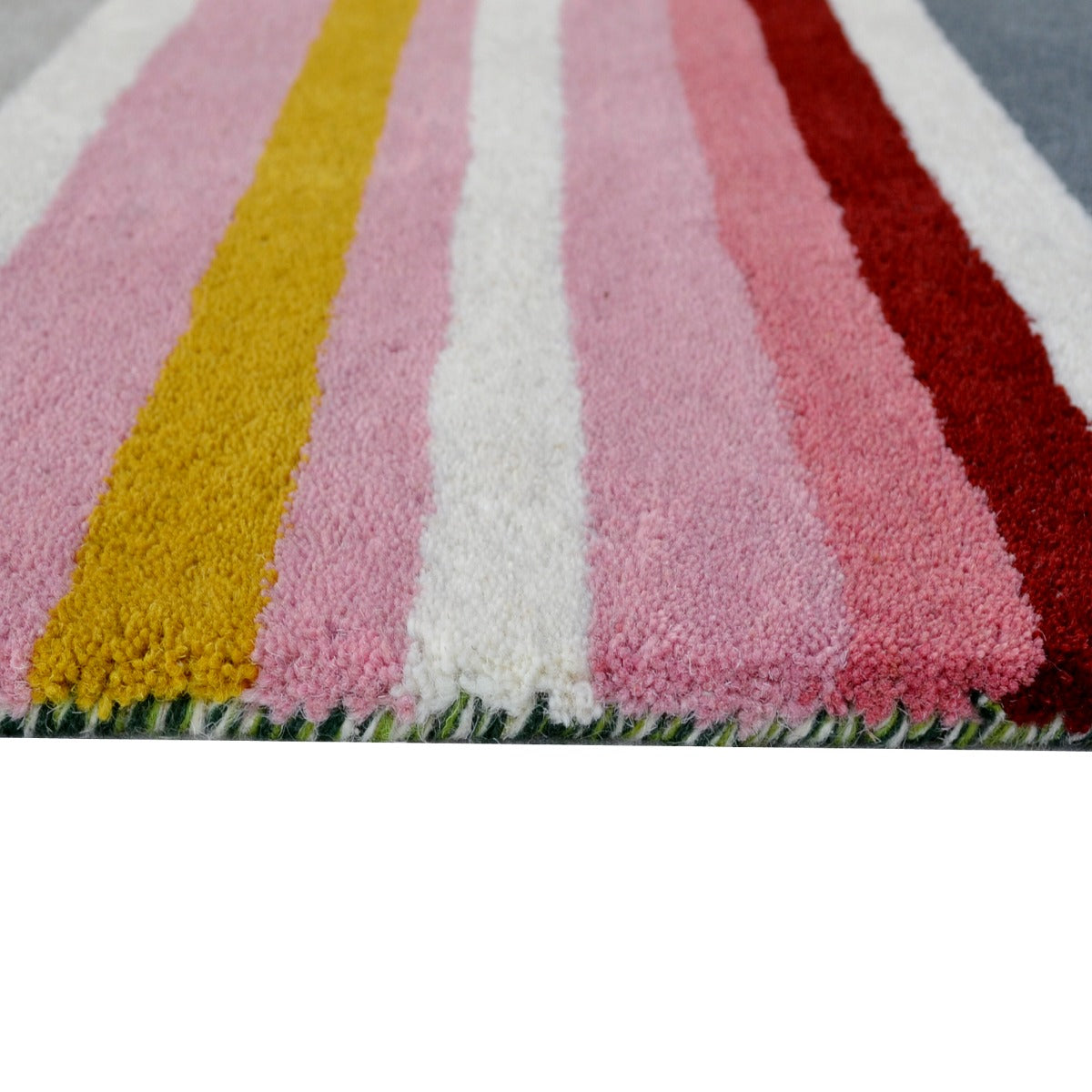 Designer Handmade Striped Wool Rug-6283-Multi-110x160cm