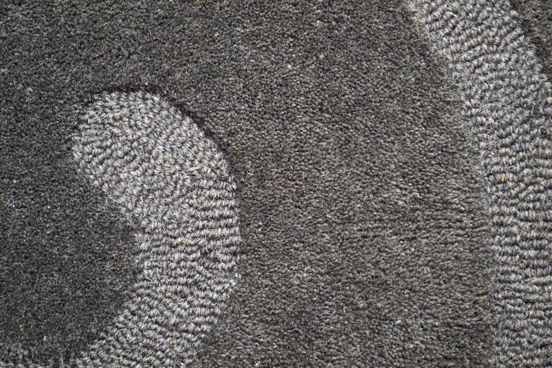 Handwoven Round Wool Rug - Swirl - Ash Grey - 160x160cm