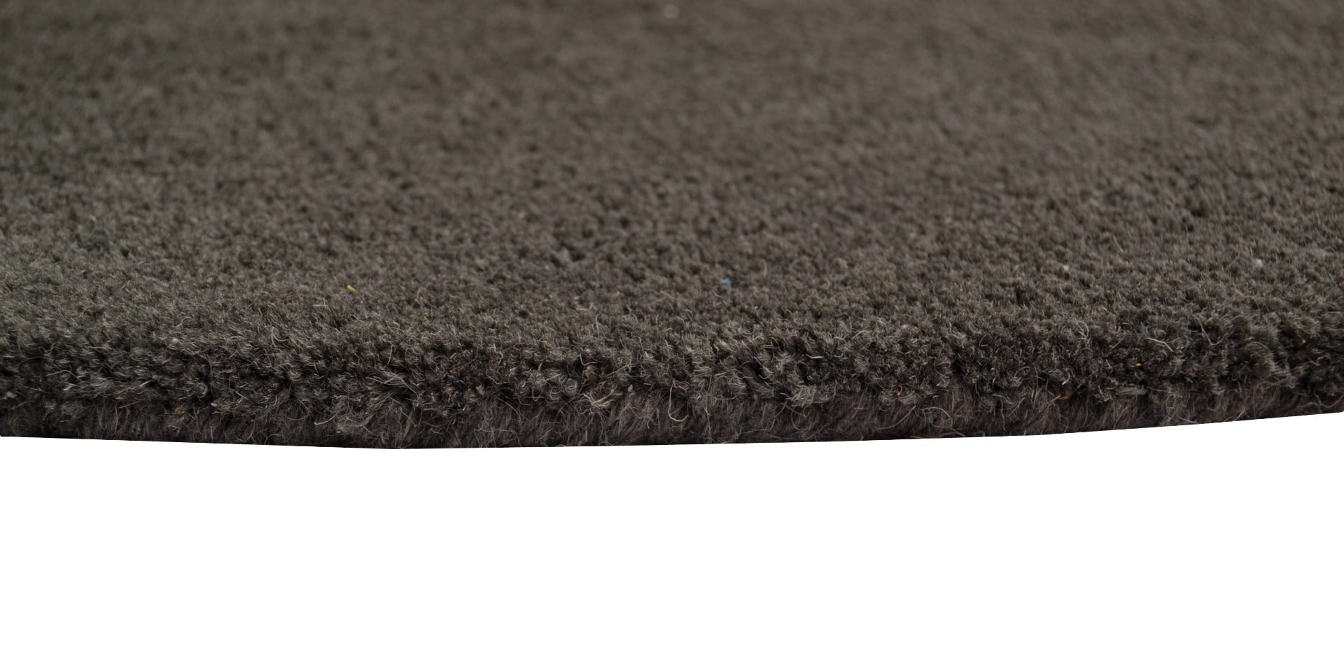 Handwoven Round Wool Rug - Swirl - Ash Grey - 160x160cm
